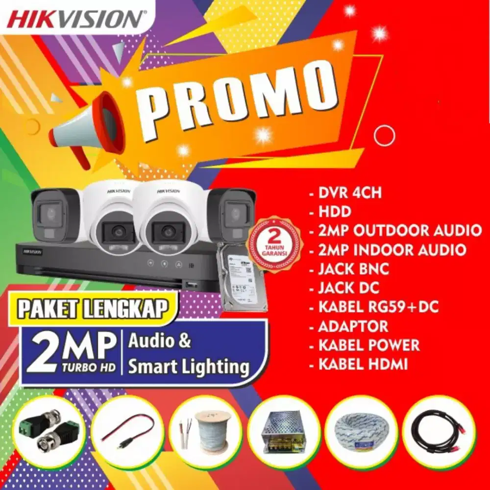 paket cctv hikvision audio 2mp