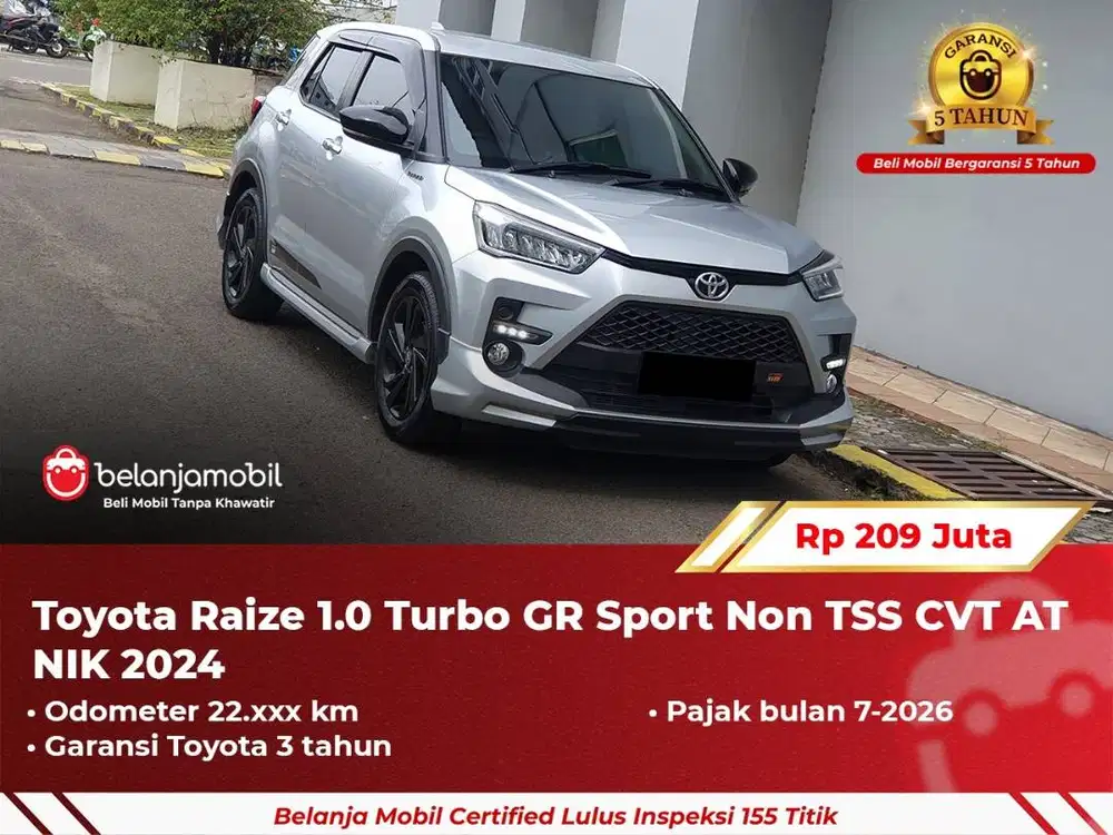 [ GARANSI 5TH ] Toyota Raize 1.0 Turbo GR Sport Non TSS AT 2024/2025