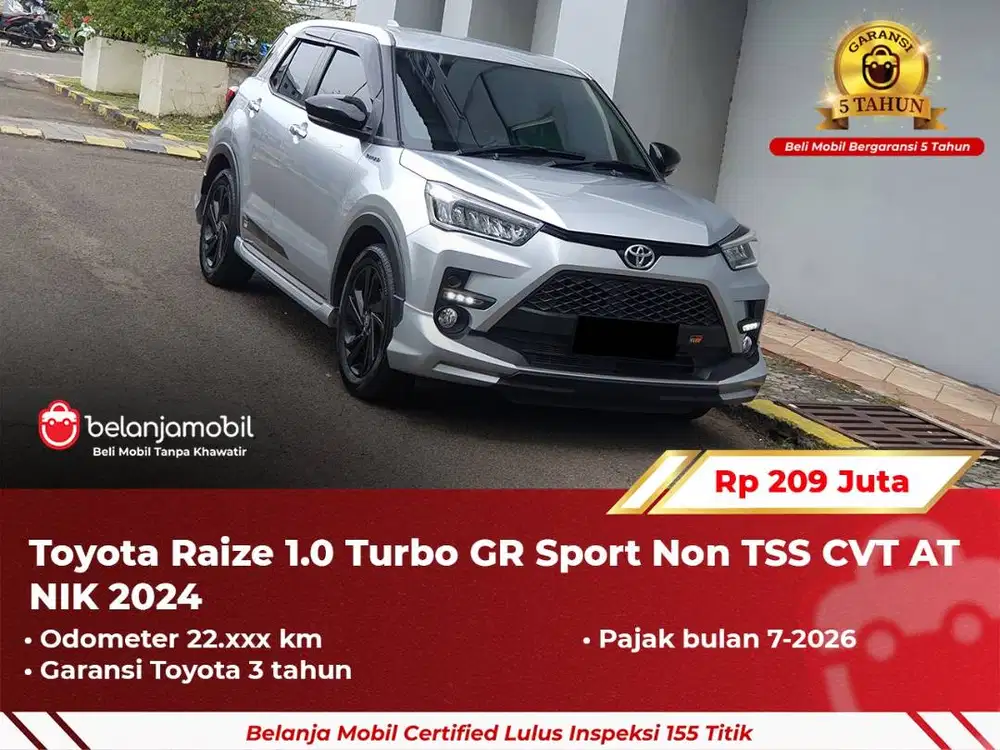 [ GARANSI 5TH ] Toyota Raize 1.0 Turbo GR Sport Non TSS AT 2024/2025