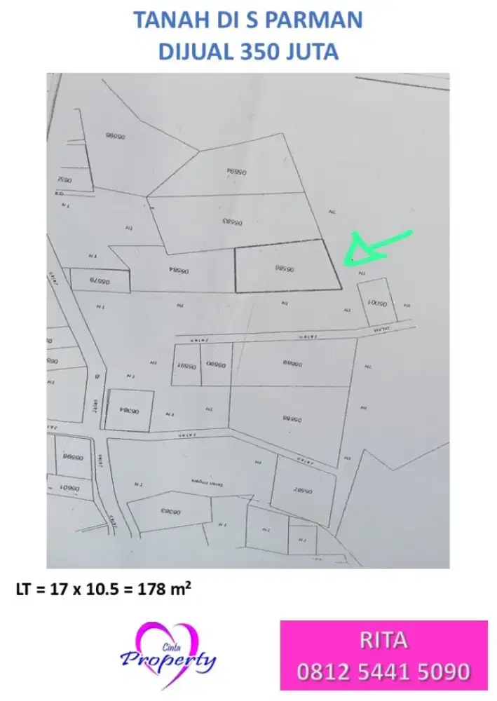 TANAH DIJUAL DI S PARMAN