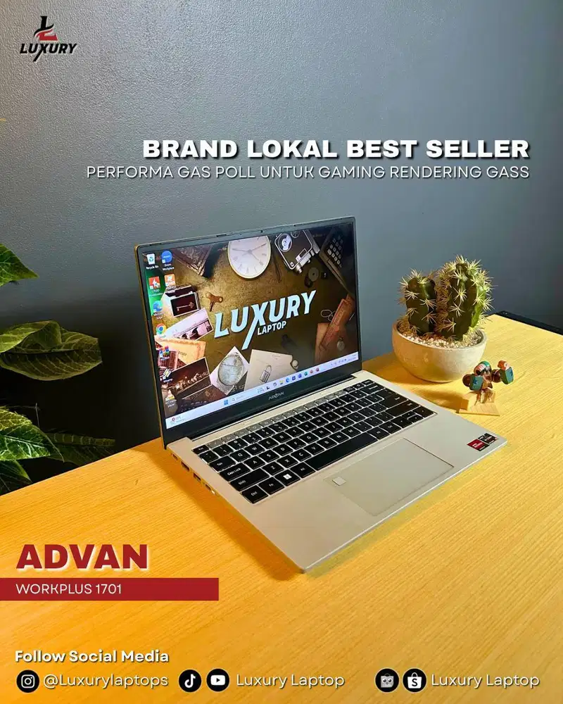 LAPTOP ADVAN WORKPLUS 1701 SLIM 5 RYZEN 6K SSD RAM JUAL MURAH BU