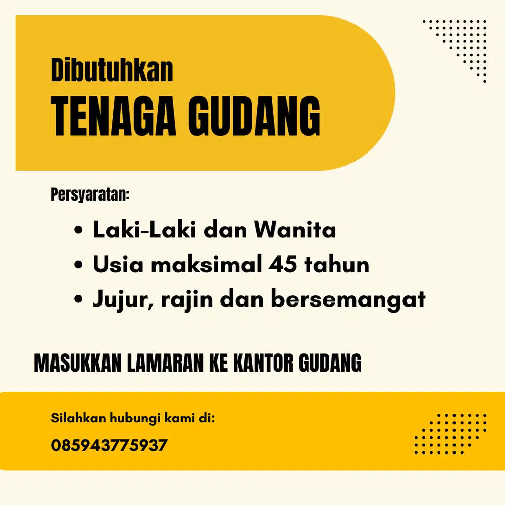 tenaga gudang dan helper