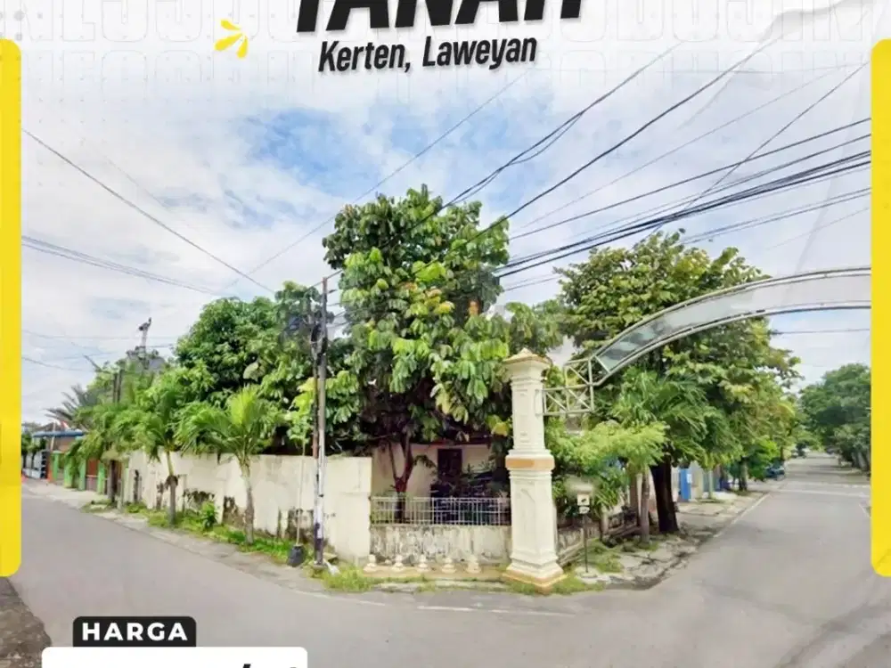 Tanah Hook Luas Strategis Tengah Kota di Kerten Laweyan Solo