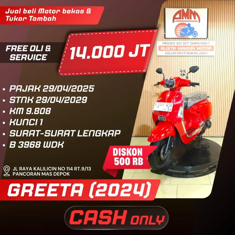 GREETA 2024 KM LOW LIKE NEW CC 0% KREDIVO TOKPED SPAYLATER INDODANA