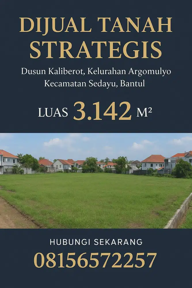 Dijual tanah strategis dekat dengan komplek Perumahan