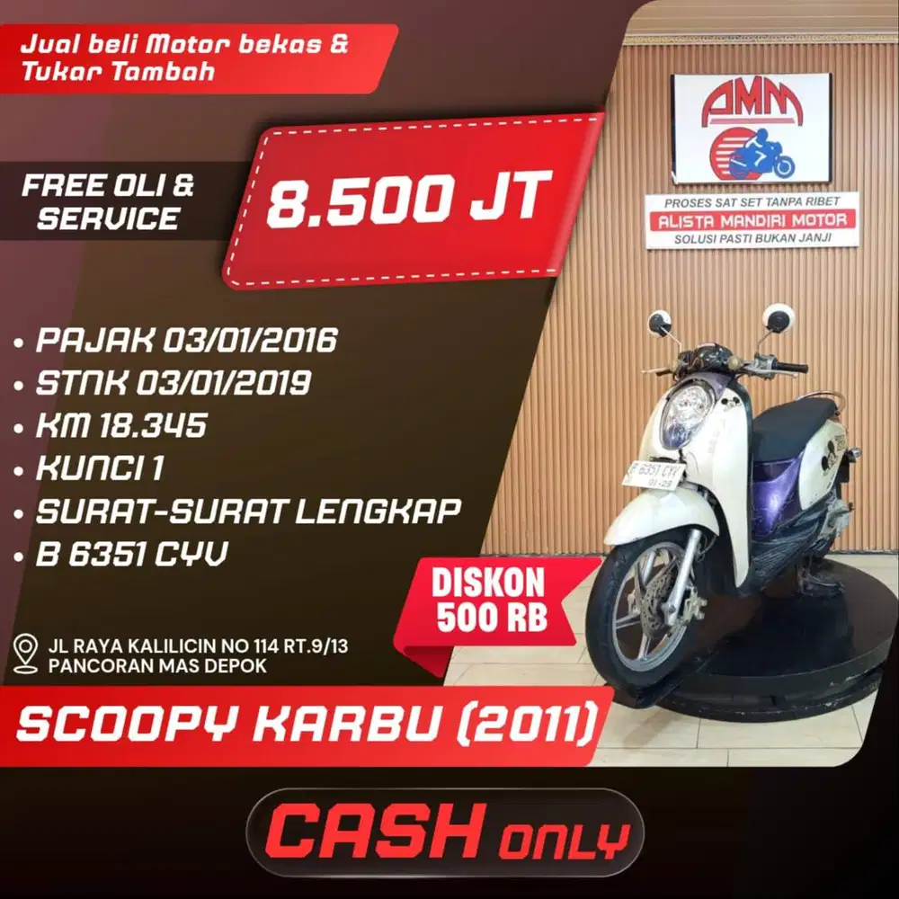 SCOOPY KARBU 2011 CC 0% KREDIVO TOKPED SPAYLATER INDODANA GOPAYLATER