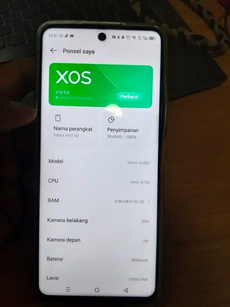 jual cepat infinix hot 50 ram 8/128 dijual karena bu