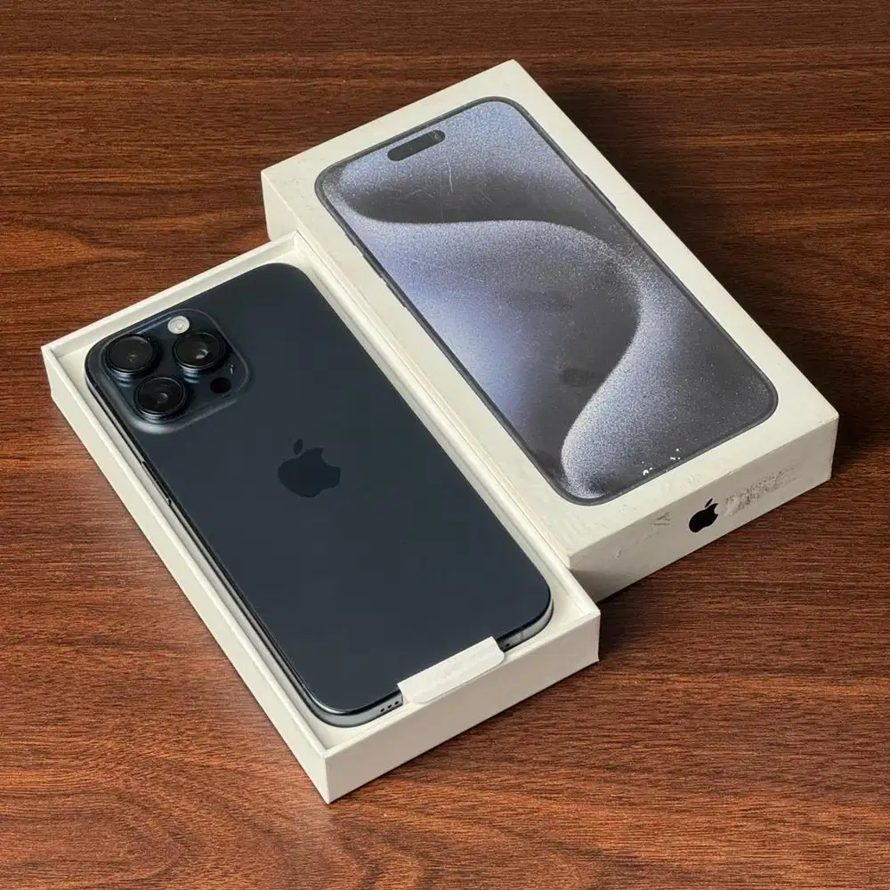 iPhone 15 PRO MAX 256GB Blue Titanium Garansi Resmi iBox