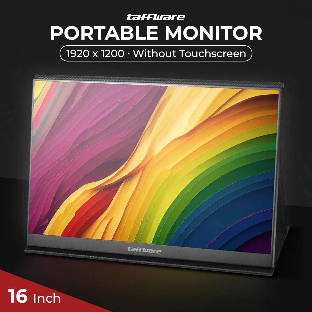 Taffware Portable Monitor IPS 16 Inch IPS FHD 60Hz Without Touchscreen