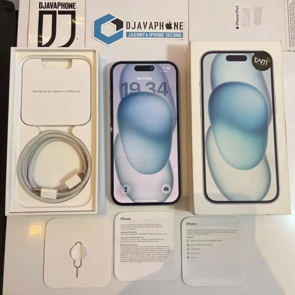 iPhone 15 Blue 128GB BH 100% Garansi Resmi iBox 7 Oktober 2026