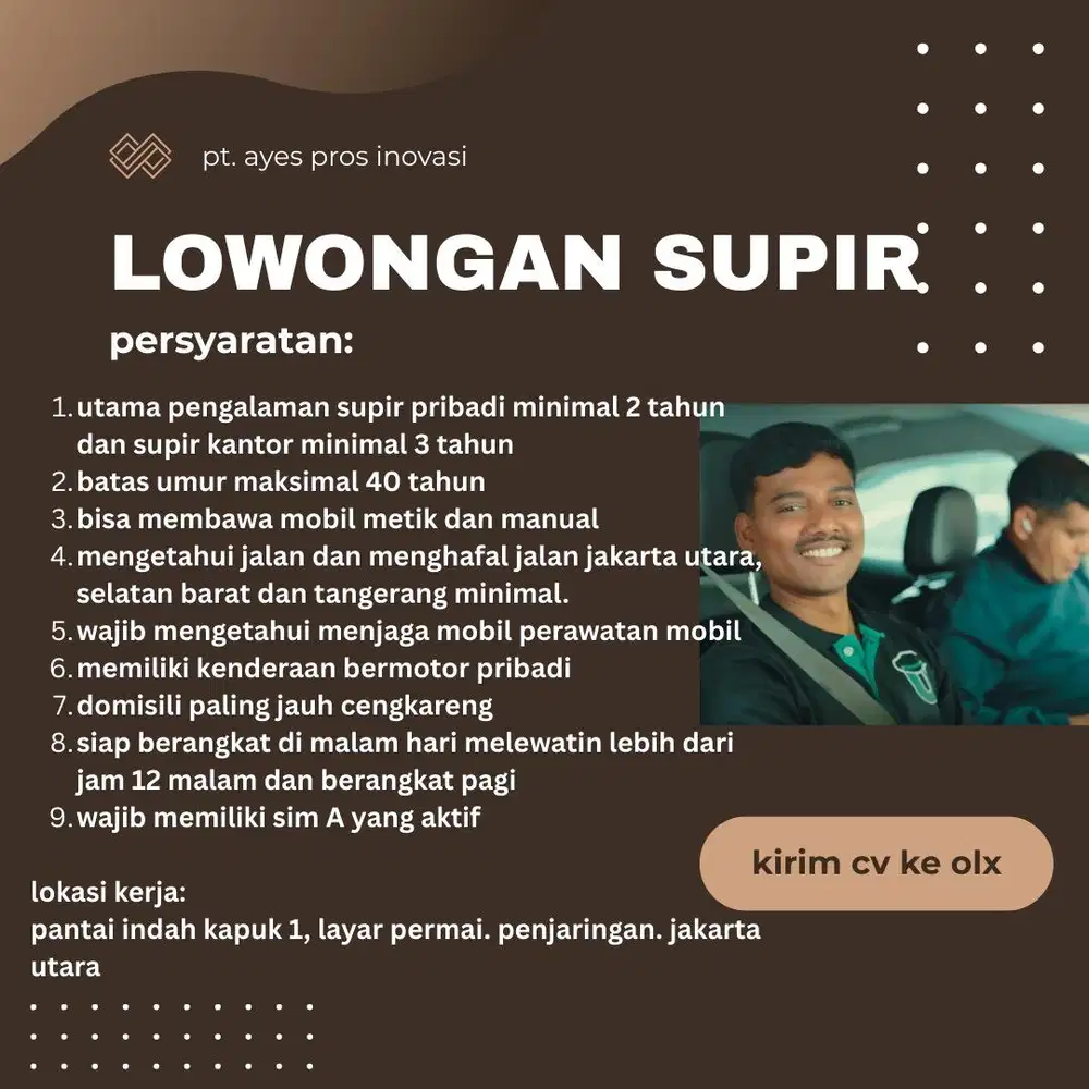 Lowongan supir / driver