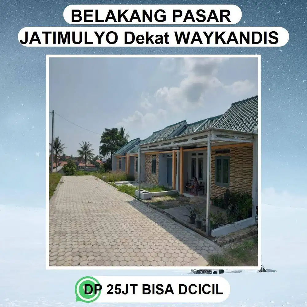 RUMAH HUNIAN Minimalis Ideal di BELAKANG PASAR DAN SPBU Jatimulyo