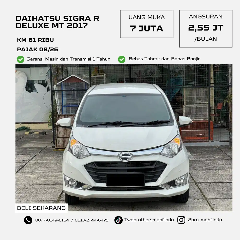 ‼️KM ANTIK 61RIBU‼️
DAIHATSU SIGRA R DELUXE 1.2 M/T MANUAL TH 2017
