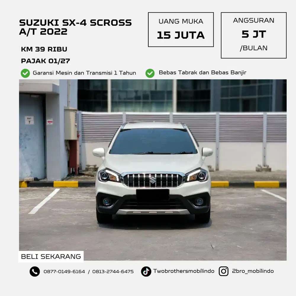 ‼️DP 15 JUTA PAJAK 2027‼️
SUZUKI SX4 S-CROSS A/T TH 2022