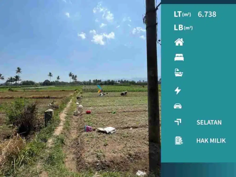 j048 Jual Cepat ! Tanah Pertanian Poros Jalan Aspal