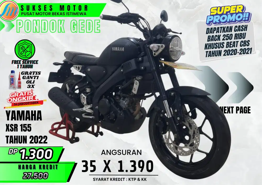 YAMAHA XSR TAHUN 2022 DP MURAH ANGS RINGAN PROSES KREDIT MUDAH CEPAT