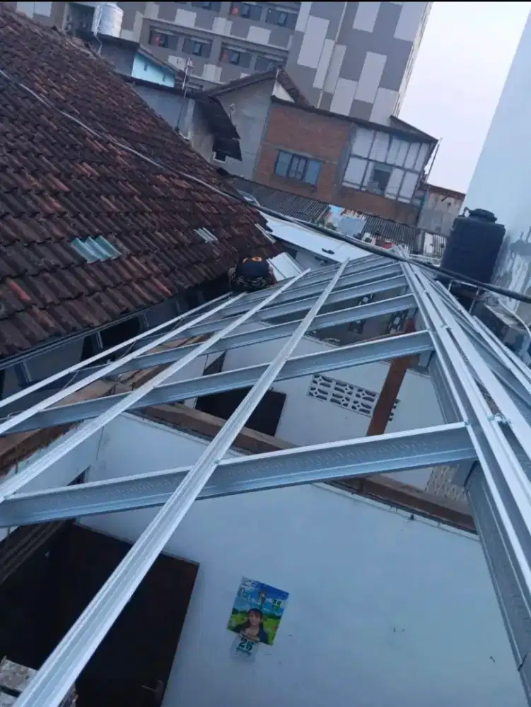 MENERIMA INFO PEMASANGAN KANOPI MINIMALIS BAJA RINGAN RANGKA ATAP BAJA