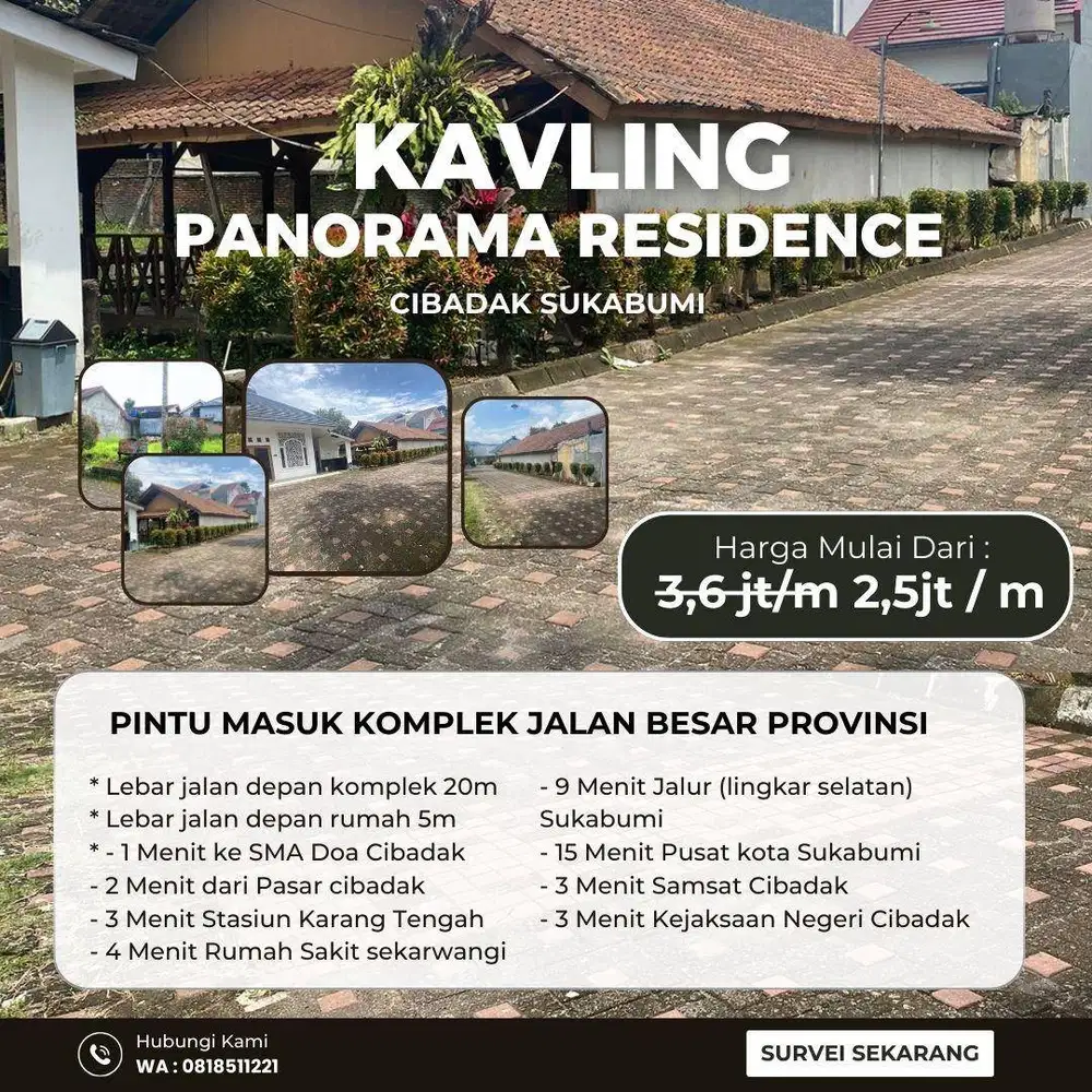 Tanah Kavling Sukabumi Cibadak di Panorama Residence