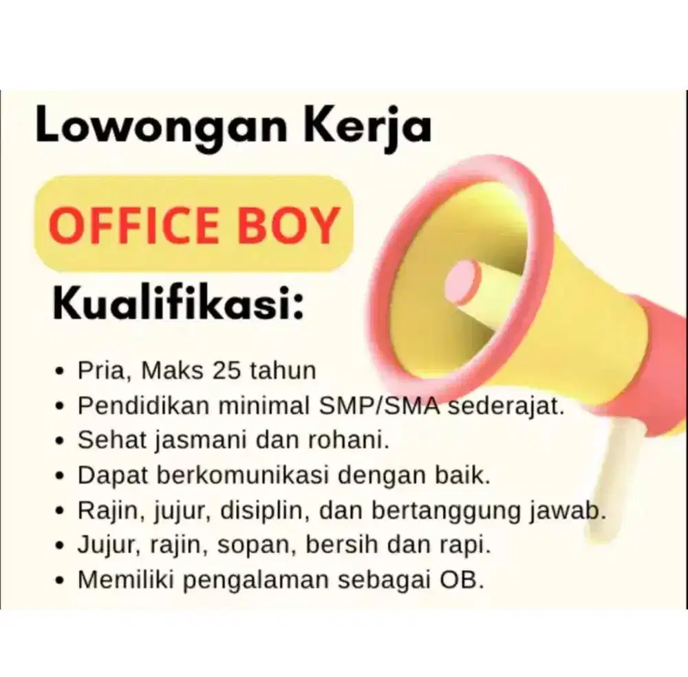 LOWONGAN OFFICE BOY