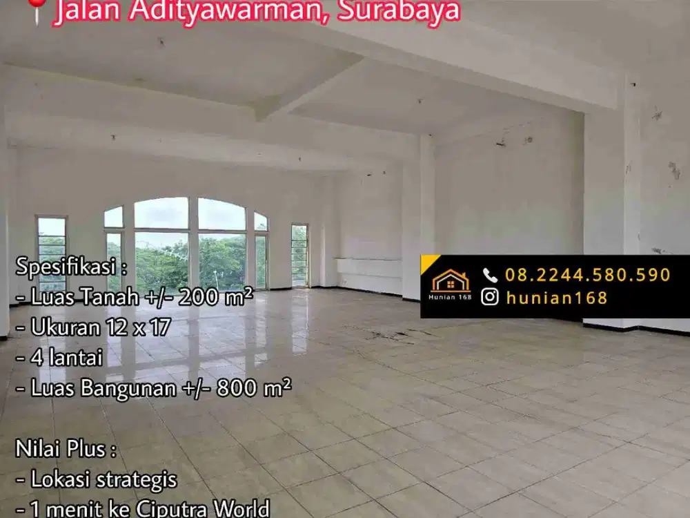 Jual Sewa RUKO Jalan Adityawarman Kutai Mayjend Sungkono Surabaya Barat Ciliwung