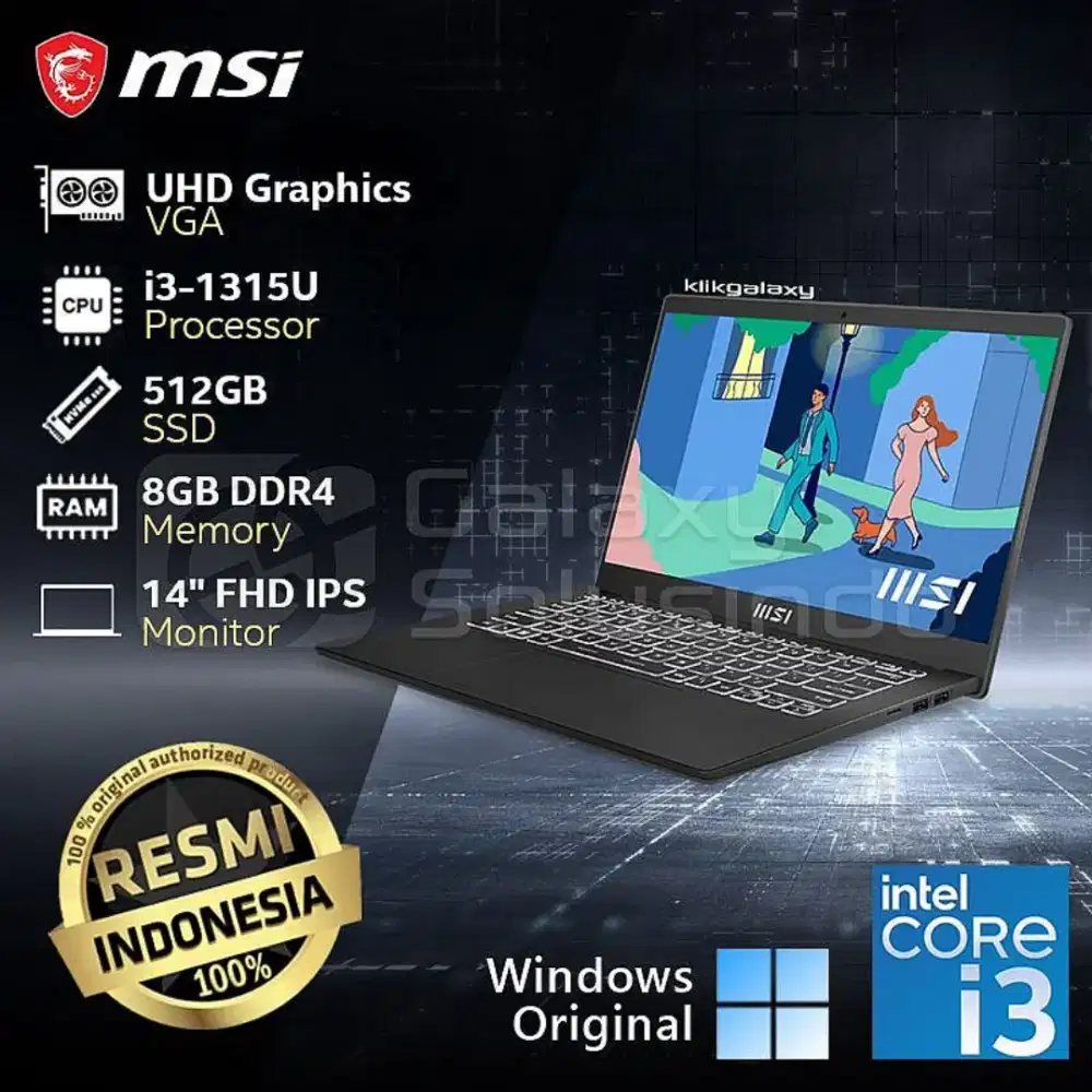 MSI Modern 14 C13M 1468ID - Core i3-1315U 512GB SSD 8GB RAM
