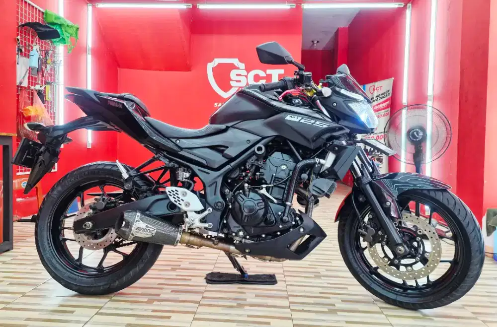 JualCpt90%LikeNew PjkJul26 Modif 6Jt YAMAHA MT25 2019 HITAM