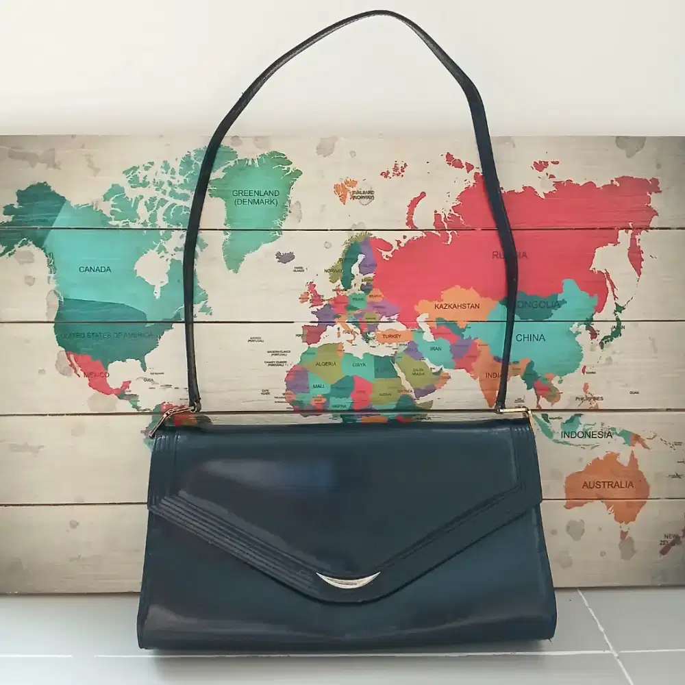 Tas fashion Tas bahu Clutch Roger, kulit asli, preloved