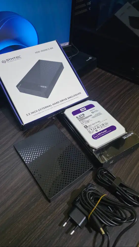 Hardisk PC WD Purple 8 TB dan Case External Symtec Full isi Game PC
