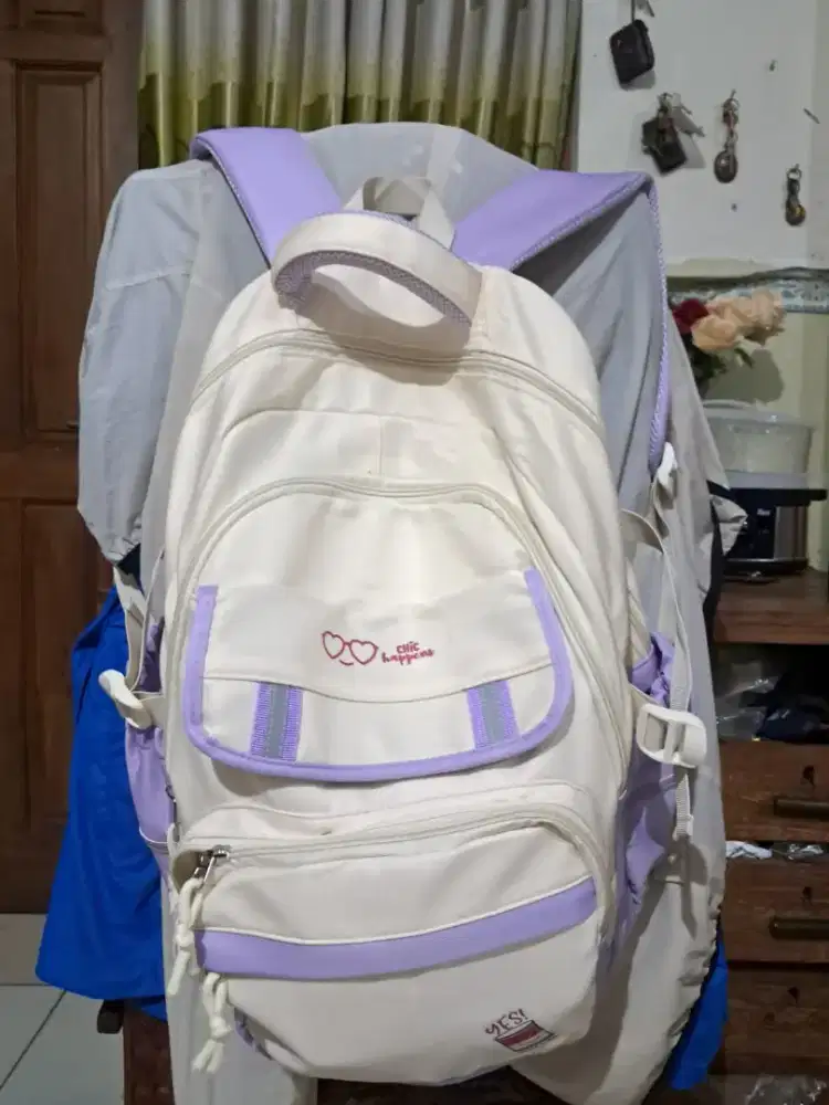 TAS RANSEL SEKOLAH CREAM–UNGU – HSC 2025
