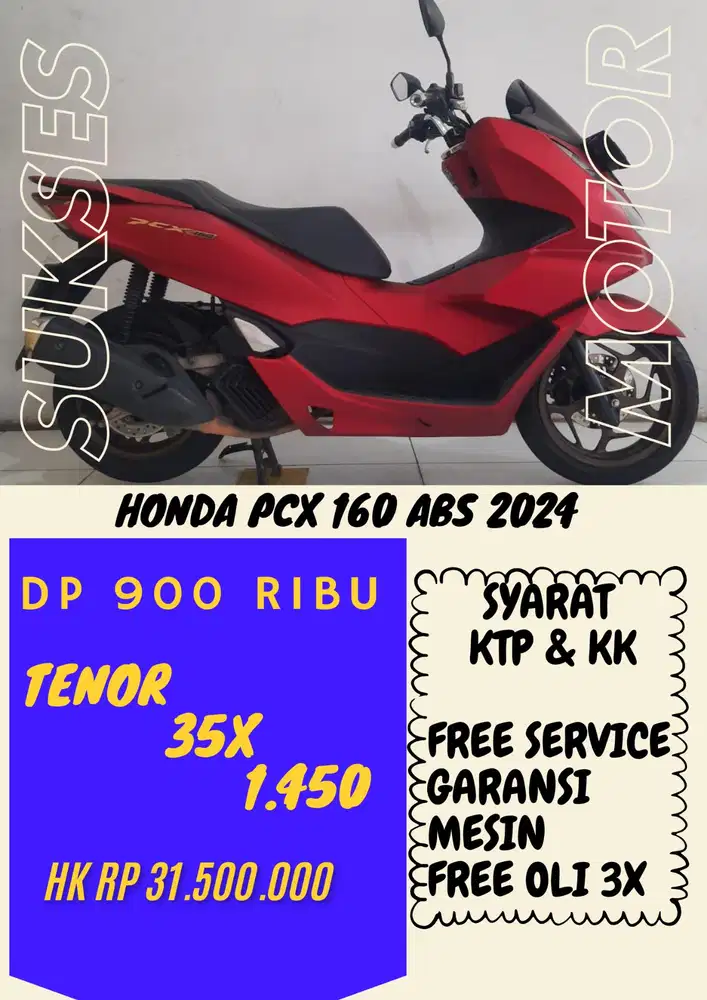 DP MURAH HONDA PCX 160 ABS 2024 DP 900 RIBU BISA CASH/KREDIT