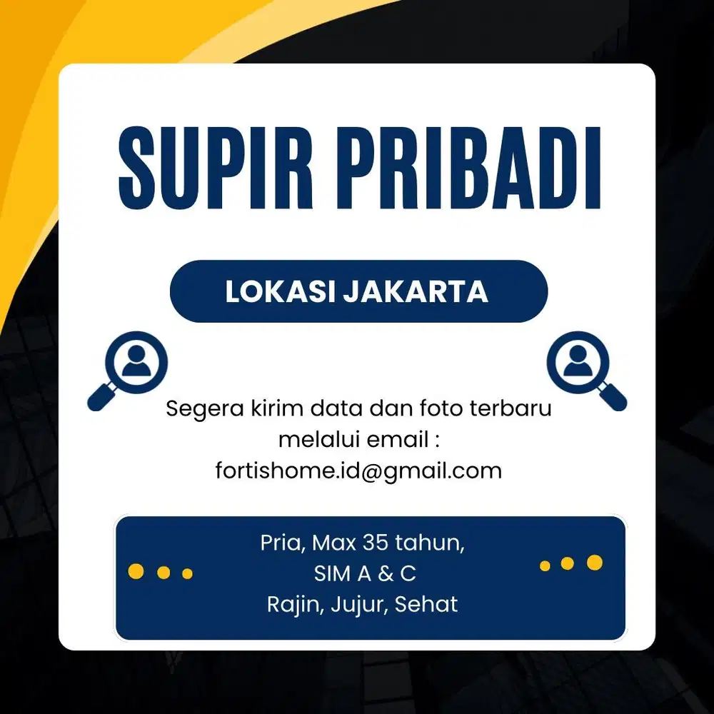Dibutuhkan Supir Pribadi