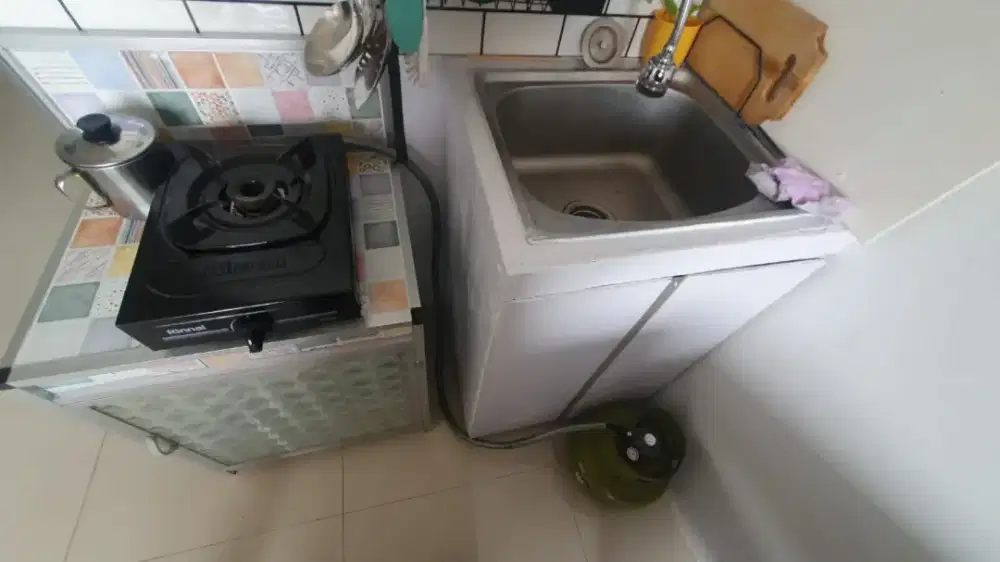 Rak piring / meja kompor 1 tungku keramik – second kondisi baik