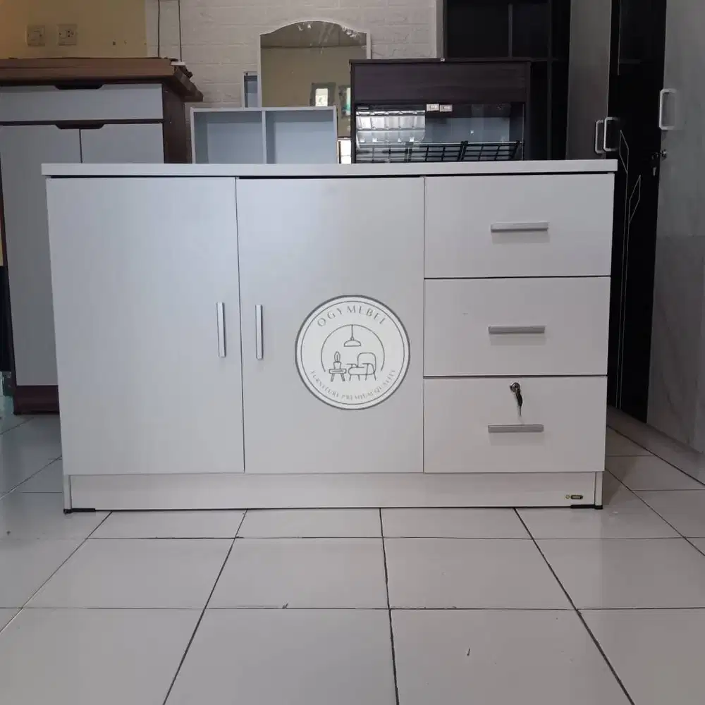 PROMO BUFFET SERBAGUNA PUTIH MINIMALIS SALE TERMURAH GRATIS ANTAR