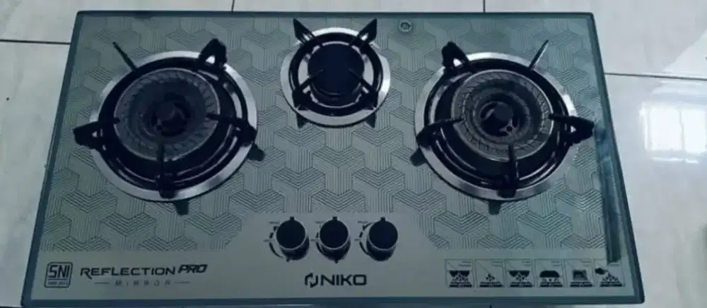 Murah Kompor Tanam Niko 3 Tungku Pro Reflection Mirror