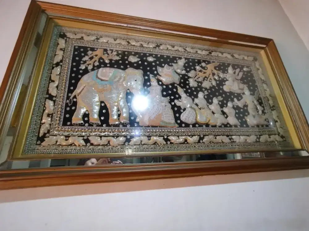 Figura Thailand Batu Tempel Motif Gajah made in Thailand