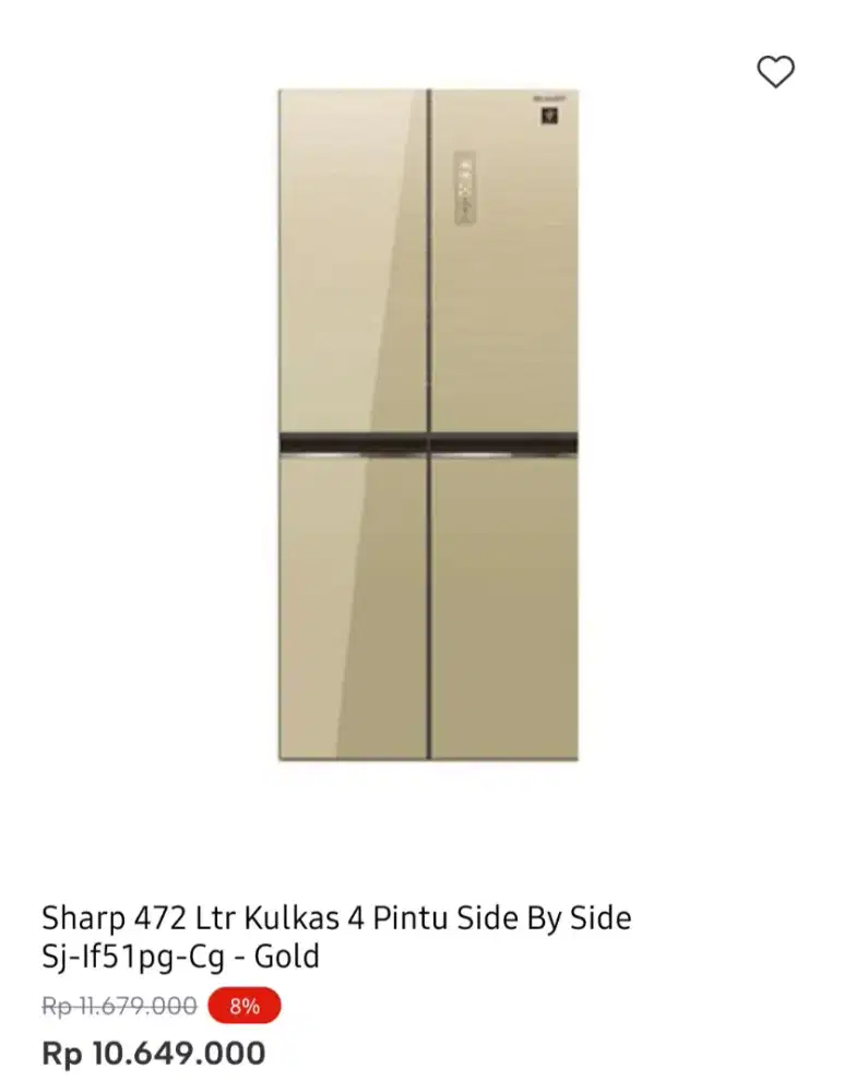 KULKAS SHARP 4 PINTU TAMPERED GLASS