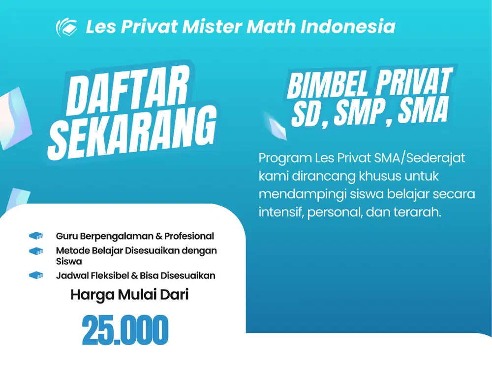 LES PRIVAT SEMUA MATA PELAJARAN SD SMP SMA