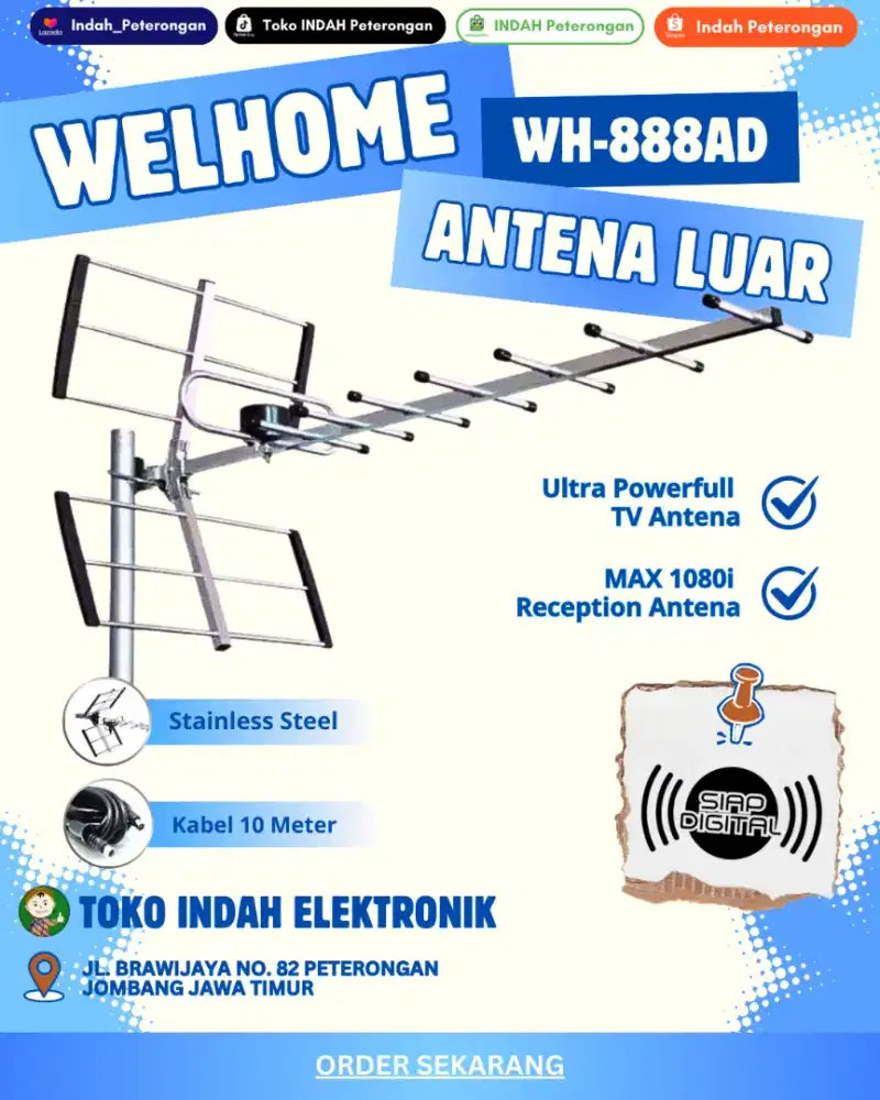 Antena Digital Outdoor Welhome WH-888AD