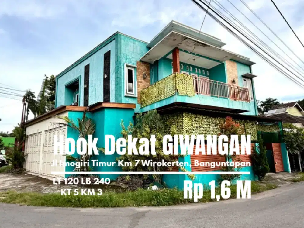 Rumah Hook mewah dekat Giwangan jl Imogiri Timur Wirokerten