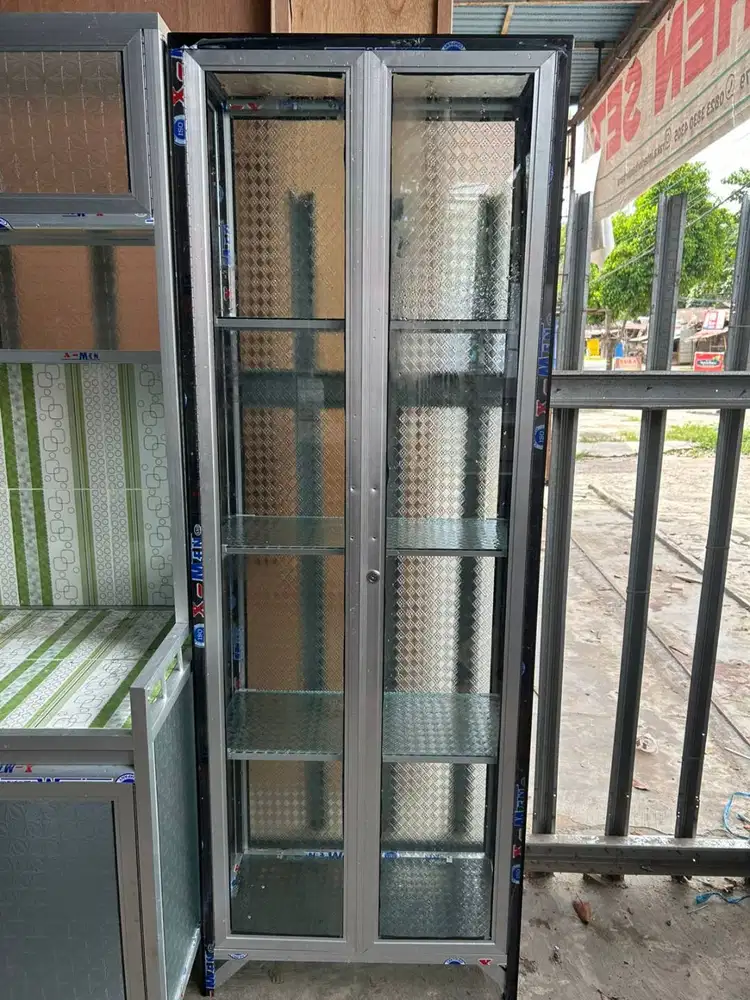 PROMO LEMARI HIAS KACA 2 PINTU SALE GRATIS ANTAR