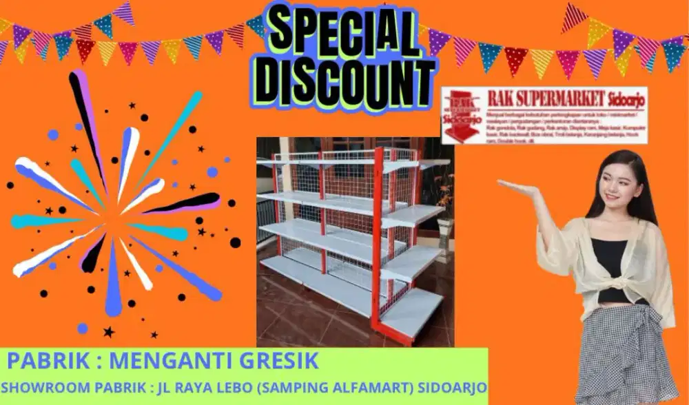 Rak penutup depan rak minimarket gondrola
