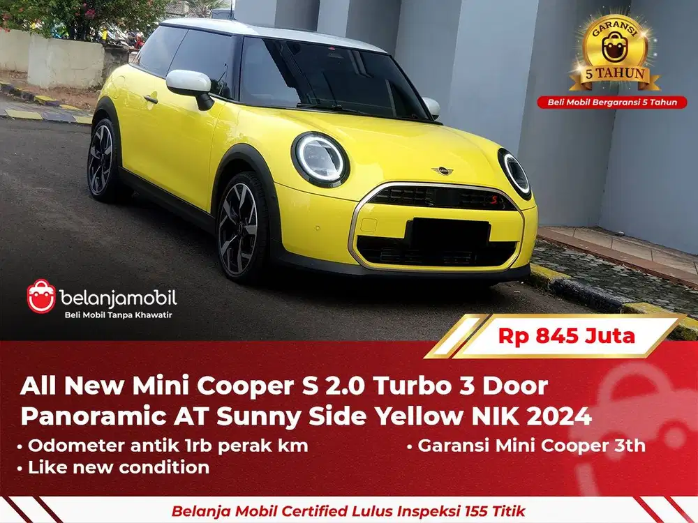 [ GARANSI 5TH ] Mini Cooper Minicooper S 2.0 Turbo 3 door 2024 2025