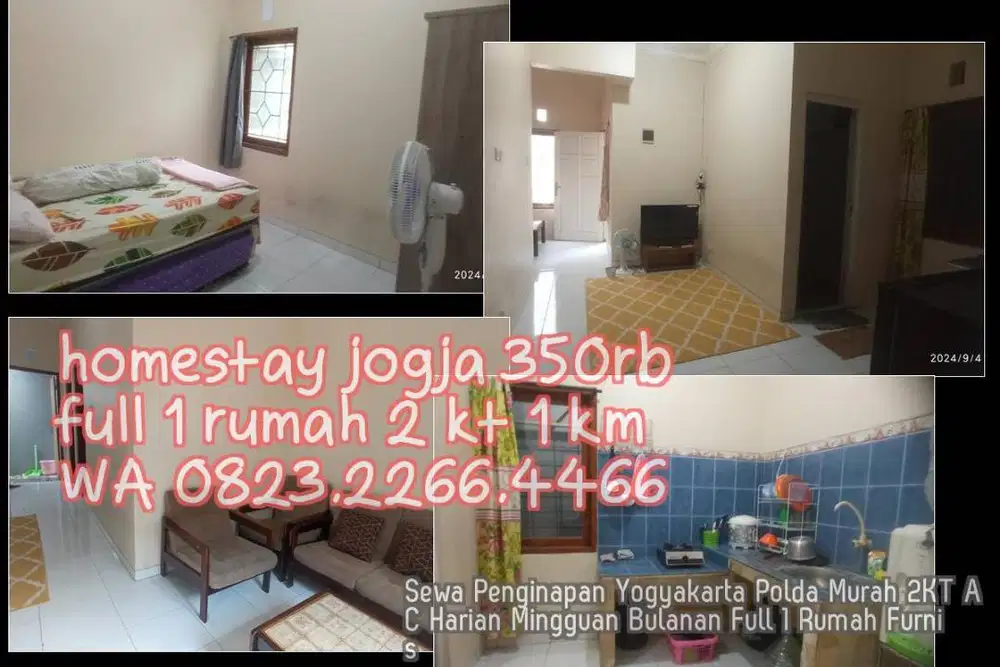 Sewa Penginapan Yogyakarta Polda Murah 2KT AC Harian Mingguan Bulanan