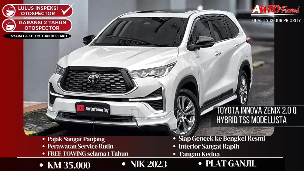 Toyota Innova Zenix 2.0 Q Hybrid TSS Modellista TIPE TERTINGGI