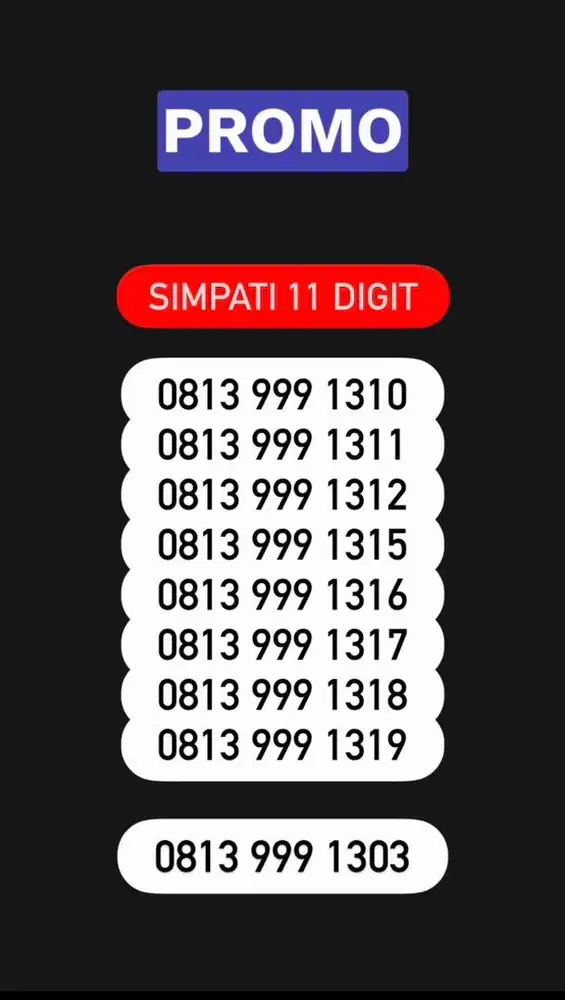 Simpati 11 digit Nomor cantik kartu perdana telkomsel 5g termurah