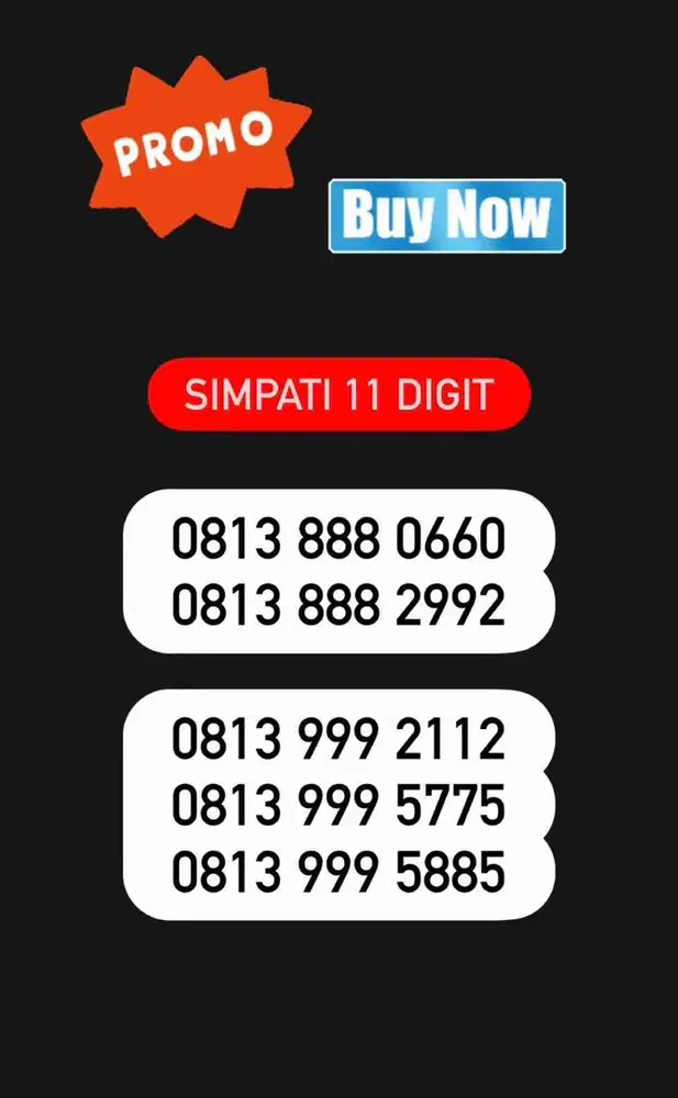Simpati 11 digit nomor cantik kartu perdana telkomsel
