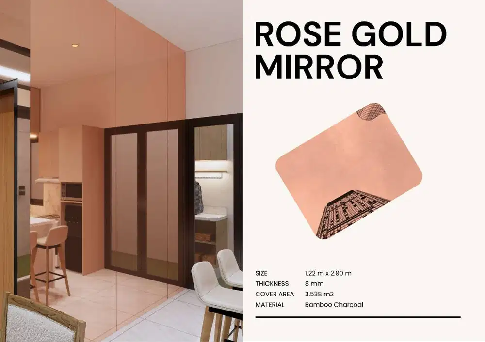 Artha Flexi Board Mirror Look 2,9m Dinding Cermin PVC Premium Ringan
