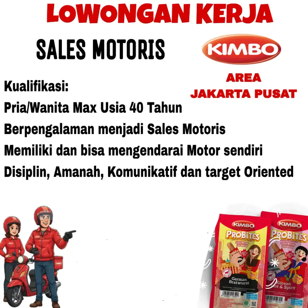 Lowongan kerja Sales Motoris Kimbo