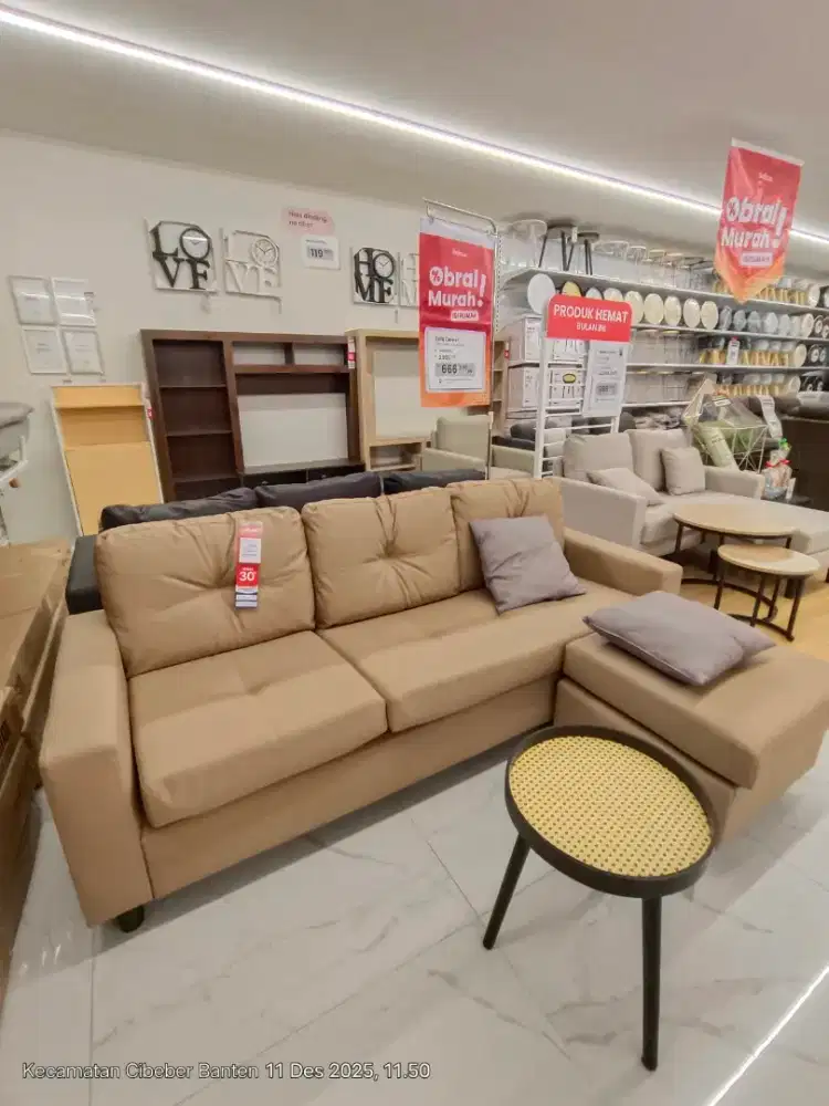 Promo akhir tahun cuci gudang SOFA CORNER TASYI SOFA BROWN Rp. 666.500