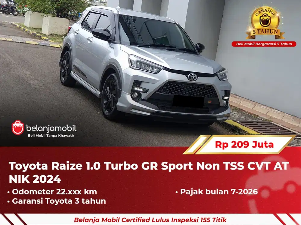 [ GARANSI 5TH ] Toyota Raize 1.0 Turbo GR Sport Non TSS AT 2024 2025